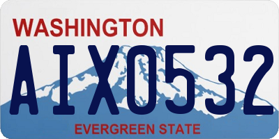 WA license plate AIX0532