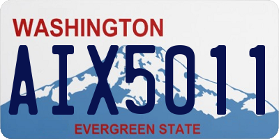 WA license plate AIX5011