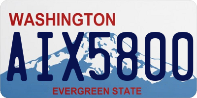 WA license plate AIX5800