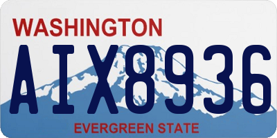 WA license plate AIX8936