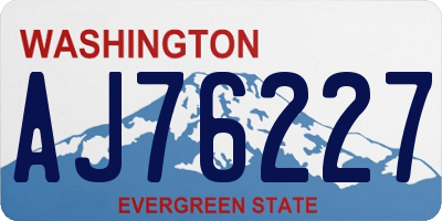 WA license plate AJ76227