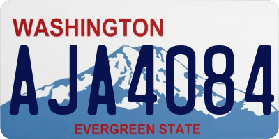 WA license plate AJA4084