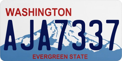 WA license plate AJA7337