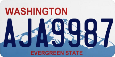 WA license plate AJA9987