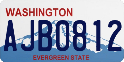WA license plate AJB0812