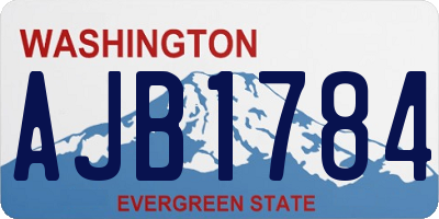 WA license plate AJB1784