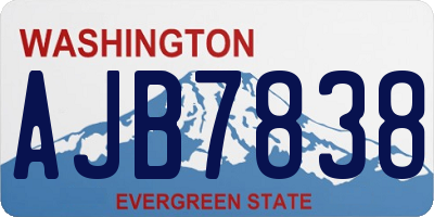 WA license plate AJB7838