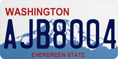 WA license plate AJB8004