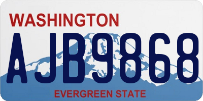 WA license plate AJB9868