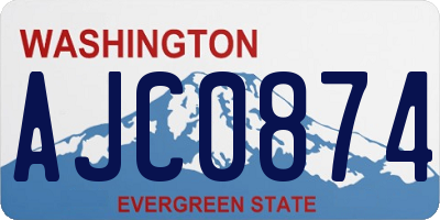 WA license plate AJC0874