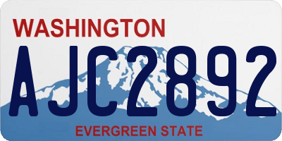 WA license plate AJC2892