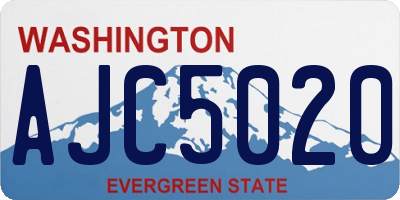 WA license plate AJC5020