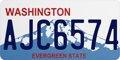 WA license plate AJC6574