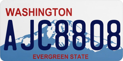 WA license plate AJC8808