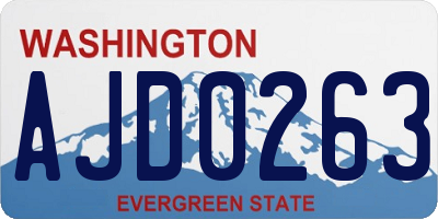 WA license plate AJD0263