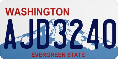 WA license plate AJD3240