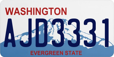 WA license plate AJD3331