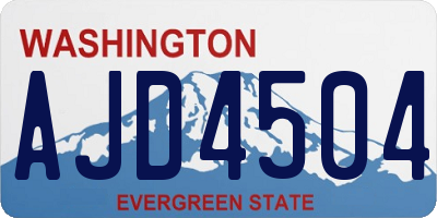 WA license plate AJD4504