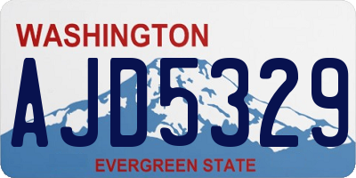 WA license plate AJD5329