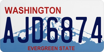WA license plate AJD6874