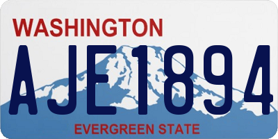 WA license plate AJE1894