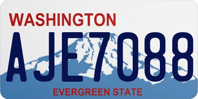 WA license plate AJE7088