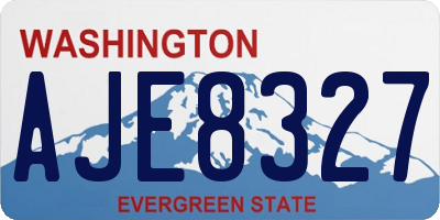 WA license plate AJE8327
