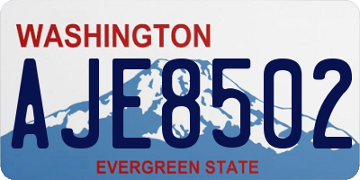 WA license plate AJE8502