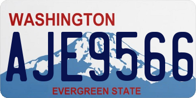 WA license plate AJE9566