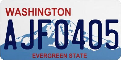 WA license plate AJF0405