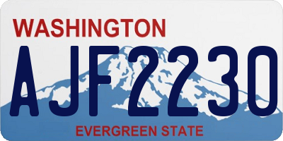 WA license plate AJF2230