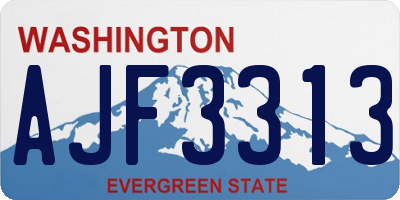 WA license plate AJF3313