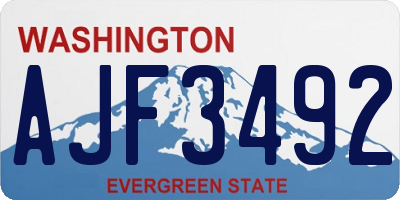 WA license plate AJF3492