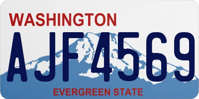 WA license plate AJF4569