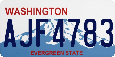 WA license plate AJF4783