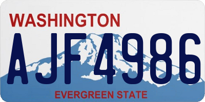 WA license plate AJF4986