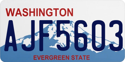 WA license plate AJF5603
