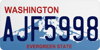 WA license plate AJF5998