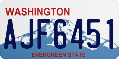 WA license plate AJF6451