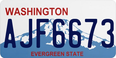 WA license plate AJF6673