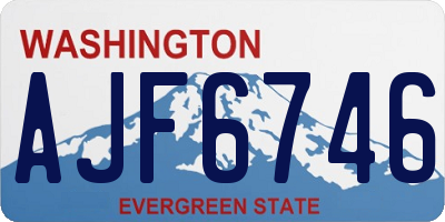 WA license plate AJF6746