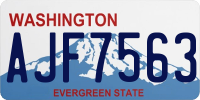 WA license plate AJF7563