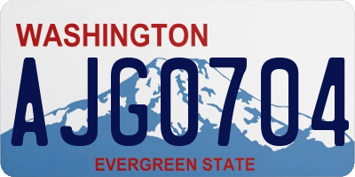 WA license plate AJG0704