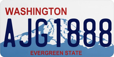WA license plate AJG1888