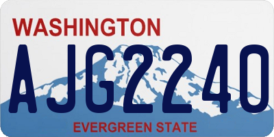 WA license plate AJG2240