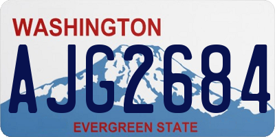 WA license plate AJG2684