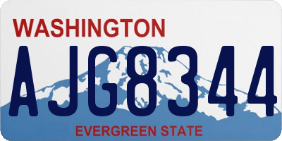 WA license plate AJG8344