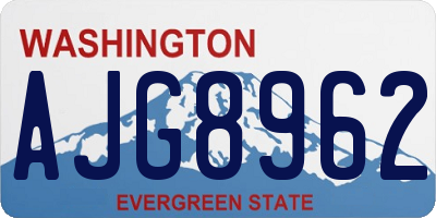 WA license plate AJG8962
