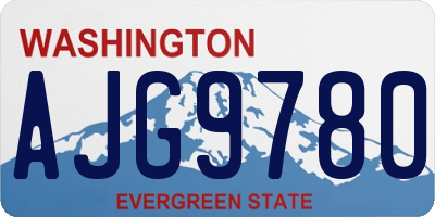 WA license plate AJG9780