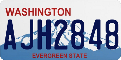 WA license plate AJH2848